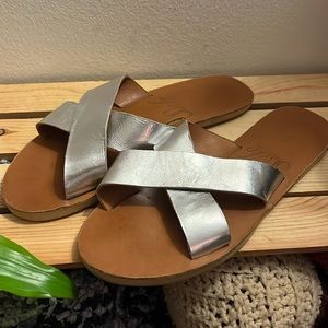 Silver Crossed Slides